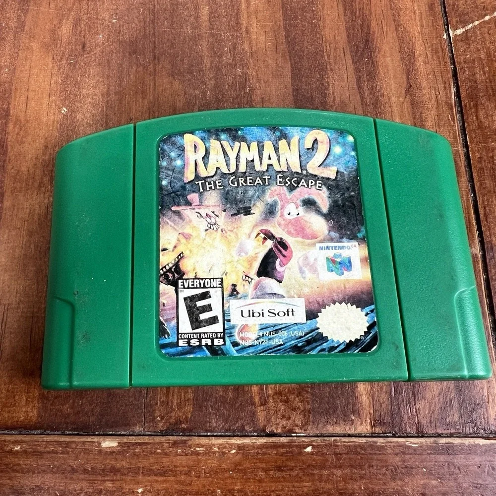 Rayman 2 The Great Escape Nintendo 64 N64 Authentic Green NOT TESTED USED